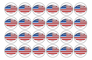 24x American Football Premium Rice Wafer Paper Cup Cake Toppers round fairy D2