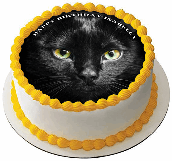 BLACK CAT 7.5 PREMIUM Edible ICING Cake Topper DECORATION PET PUSSY D1