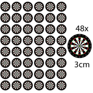 48 x DARTBOARD DARTS DART BOARD PREMIUM EDIBLE FAIRY CUP CAKE TOPPERS sports D1