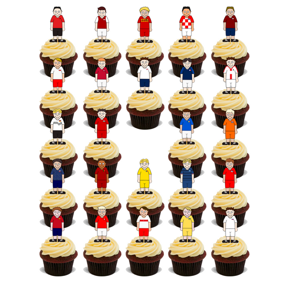 Euro 2024 German Euros final - All 24 teams Edible rice wafer paper stand up cake toppers D1