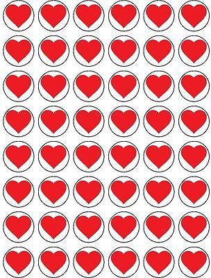 48 x LOVE HEART EDIBLE FAIRY CUP CAKE TOPPERS VALENTINES D1