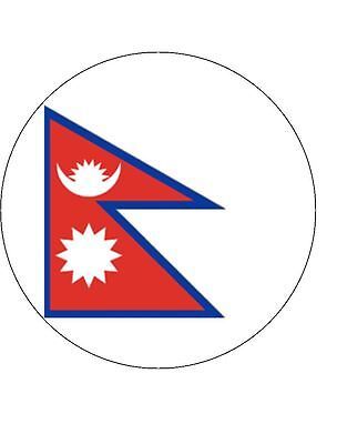 15x NEPALESE FLAG 40mm Rice Paper Cup Cake Fairy Toppers NEPAL