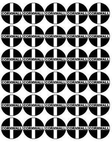 30x CORNISH EDIBLE PREMIUM CUPCAKE CAKE TOPPERS CORNWALL ST PIRANS DAY KERNOW D4