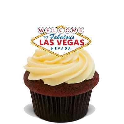 LAS VEGAS SIGN 30X FLAT STAND UP PREMIUM RICE CARD Edible Cake Toppers D1 USA