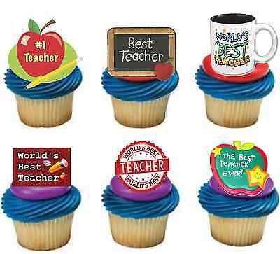 THANK YOU TEACHER STAND UP x30 Edible Cake Toppers D1 PREMIUM END TERM NOVELTY