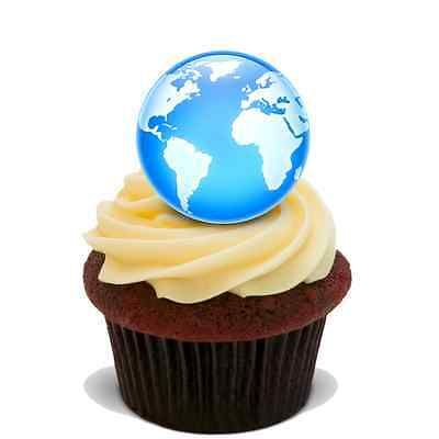 PLANET EARTH 20X FLAT STAND UP PREMIUM RICE CARD Edible Cake Toppers D1