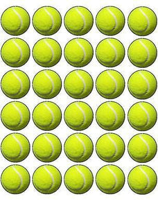 WIMBLEDON TENNIS BALLS 30 x 1.5" Fairy Rice Paper Cup Cake Toppers - FREE P&P D1