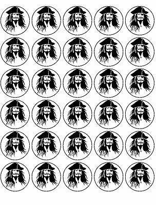 30 PIRATE PREMIUM RICE WAFER PAPER FAIRY CUP CAKE TOPPERS PIRATES BIRTHDAY D1