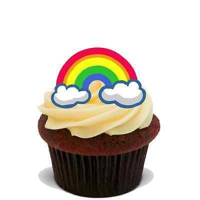 RAINBOW CLOUDS 30X FLAT STAND UP PREMIUM RICE CARD Edible Cake Toppers D1