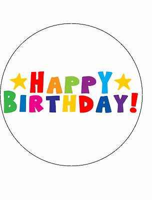 15x HAPPY BIRTHDAY 40mm PREMIUM Rice Paper Cup Cake Fairy Toppers CELEBRATION D1 - KraftyDesigns