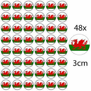 48 x WALES EDIBLE FAIRY CUP CAKE TOPPERS WELSH DRAGON D1