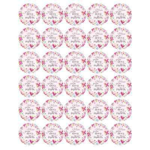 MOTHERS DAY - 30 x 1.5" PREMIUM Rice Paper CupCake Toppers - Free P&P D3