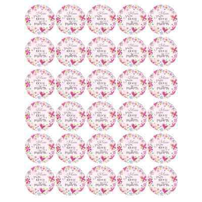 MOTHERS DAY - 30 x 1.5" PREMIUM Rice Paper CupCake Toppers - Free P&P D3