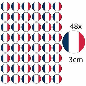 48 x FRANCE PREMIUM FRENCH FLAG EDIBLE RICE PAPER FAIRY CUP CAKE TOPPERS D1