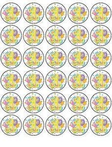 30X 1st BIRTHDAY PREMIUM EDIBLE DECOR WAFER PAPER FAIRY CUPCAKE CAKE TOPPERS D1