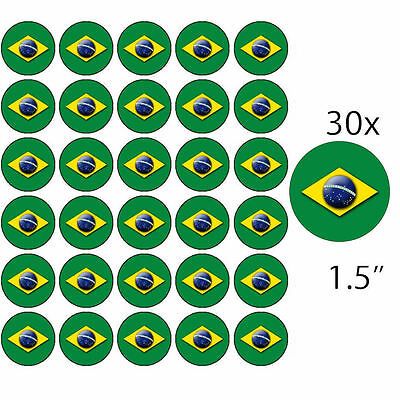 BRAZIL - 30 x 1.5" PREMIUM Rice Paper Cup Cake Topper DECORATIONS BRAZILIAN D1