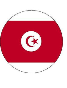 15x TUNISIAN FLAG 40mm Rice Paper Cup Cake Fairy Toppers TUNISIA