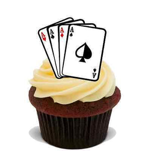 PLAYING CARDS 20X FLAT STAND UP PREMIUM RICE CARD Edible Cake Toppers D1