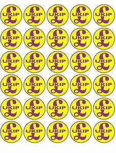 UKIP Party - 30 x 1.5" ICING Cake Toppers - Free P&P