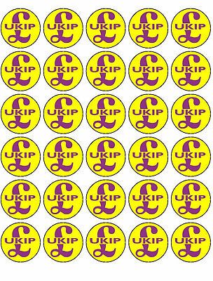 UKIP Party - 30 x 1.5" ICING Cake Toppers - Free P&P