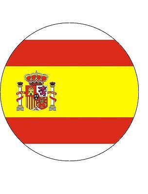 15x SPANISH FLAG 40mm PREMIUM Rice Paper Cup Cake Fairy Toppers SPAIN ESPANIA D1