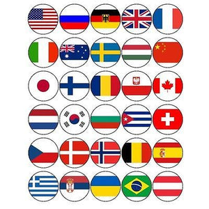 30x WORLD FLAGS MIXED OLYMPICS COUNTRIES EDIBLE PREMIUM CUPCAKE CAKE TOPPERS