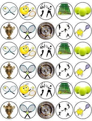 WIMBLEDON TENNIS 30 x 1.5" Fairy Rice Paper Cup Cake Toppers - FREE P&P D2