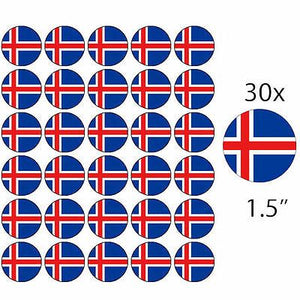 ICELAND - 30 PREMIUM 1.5" RICE WAFER PAPER CAKE TOPPERS - Free P&P D1