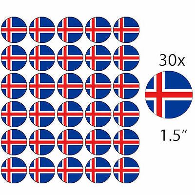 ICELAND - 30 PREMIUM 1.5" RICE WAFER PAPER CAKE TOPPERS - Free P&P D1