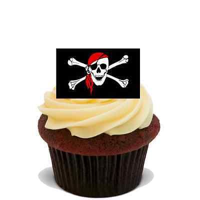 PIRATE SKULL FLAG 30X FLAT STAND UP PREMIUM RICE CARD Edible Cake Toppers D1 - KraftyDesigns