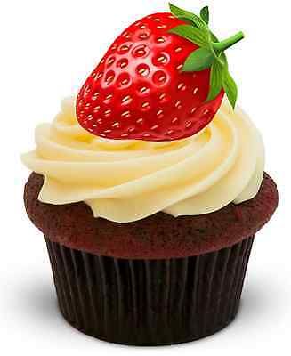 WIMBLEDON STRAWBERRY TENNIS 36X FLAT STANDUP Edible Cake Toppers D1 STRAWBERRIES - KraftyDesigns