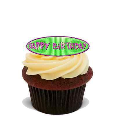 HAPPY BIRTHDAY TO YOU 44X FLAT STAND UP RICE CARD Edible Cake Toppers D1 - KraftyDesigns