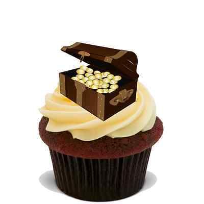 PIRATE TREASURE CHEST 20X FLAT STAND UP PREMIUM RICE CARD Edible Cake Toppers D5 - KraftyDesigns