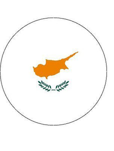 15x CYPRUS CYPRIAN CYPRIOT GREEK FLAG 40mm Rice Paper Cup Cake Fairy Toppers