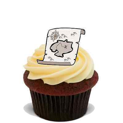 PIRATE TREASURE MAP 25X FLAT STAND UP PREMIUM RICE CARD Edible Cake Toppers D4 - KraftyDesigns