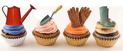 GARDENING TOOLS MIX 20X STAND UP Edible Cake Toppers D1 GARDENERS BIRTHDAY