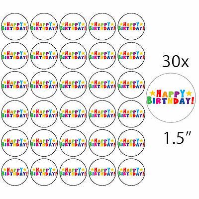 HAPPY BIRTHDAY 30 EDIBLE PREMIUM 4CM FAIRY BUN RICE PAPER CUPCAKE CAKE TOPPERS 1 - KraftyDesigns