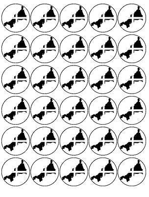 30x CORNISH EDIBLE PREMIUM CUPCAKE CAKE TOPPERS CORNWALL ST PIRANS DAY KERNOW D2