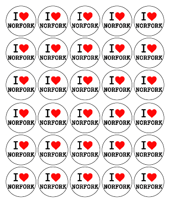 I LOVE NORFORK 30x4cm PREMIUM EDIBLE Rice Paper Cake Toppers D1