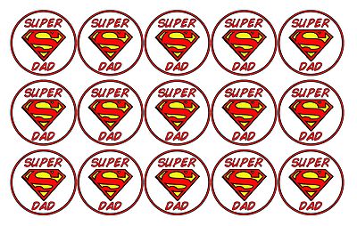 15 x FATHERS DAY EDIBLE 4CM FAIRY CUP CAKE TOPPERS D8