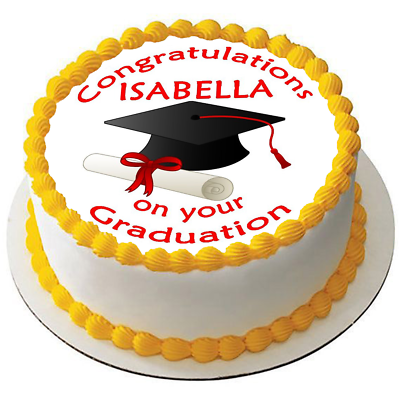 Congratulations on your Graduation 7.5" Large Round Icing Cake Topper D1