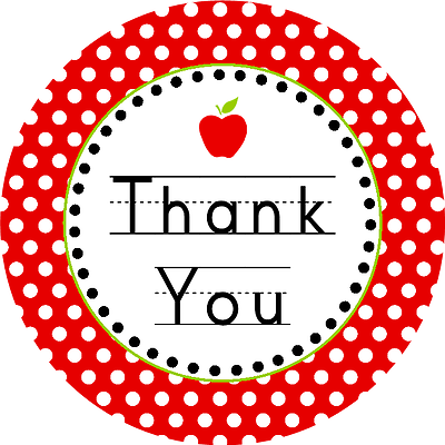 THANK YOU- 30 x 40mm/1.5" MIXED Rice Paper Cup Cake Toppers D1 TEACHER TERM