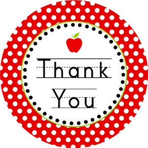 THANK YOU- 30 x 40mm/1.5" MIXED Rice Paper Cup Cake Toppers D1 TEACHER TERM