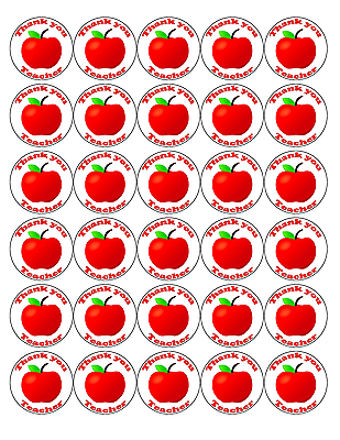THANK YOU BEST TEACHER - 30 x 40mm/1.5" Premium Rice Paper Cup Cake Toppers D5