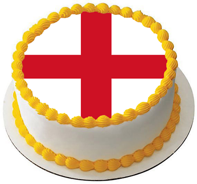 ENGLAND 7.5" PREMIUM RICE CARD CAKE TOPPER FOOTBALL RUGBY EURO WORLD CUP 2018 D1