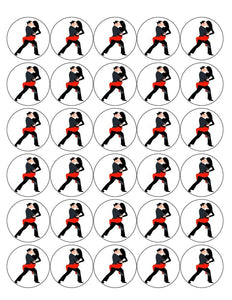 TANGO DANCING 30 x 4cm PREMIUM EDIBLE RICE PAPER ROUND CUP CAKE TOPPERS D7