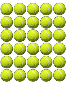 48x WIMBLEDON (NOT 3D/REAL) TENNIS BALL PREMIUM EDIBLE FLAT CUP CAKE TOPPERS 3cm