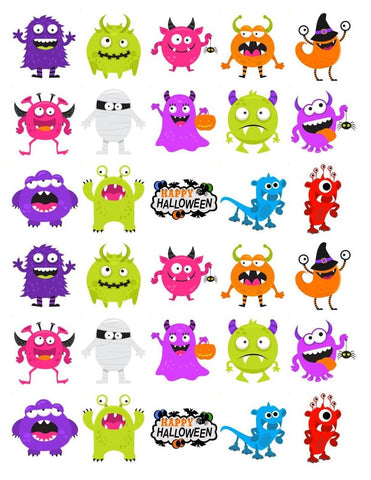HALLOWEEN EDIBLE CAKE TOPPERS SCARY GIFT SPOOKY MIX PREMIUM RICE PAPER WAFER D24