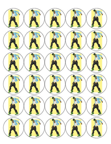 HIP HOP DANCING 30 x 4cm PREMIUM EDIBLE ICING ROUND CUP CAKE TOPPERS D5 - KraftyDesigns