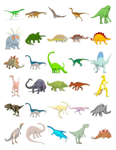 DINOSAUR MIX 30 x 4cm PREMIUM EDIBLE ICING ROUND CUP CAKE TOPPERS D9